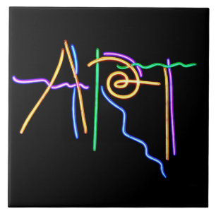 Art Neon Sign Ceramic Tile