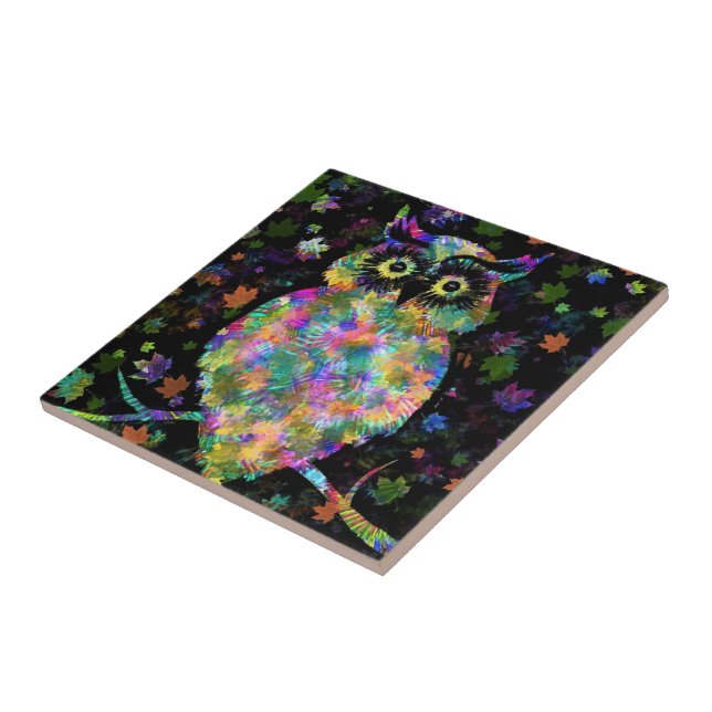 Art Night Owl - Migned Drawing Collection Ceramic Tile (Side)