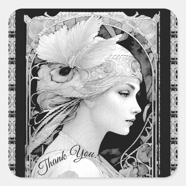 Art Nouvaeu  Square Sticker (Front)