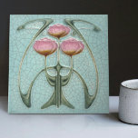 Art Nouveau 1890s Trio of Peonies Gibbons Ceramic Tile<br><div class="desc">Step back into the whimsical era of Art Nouveau with our stunning 1890s Trio of Peonies Ceramic Tile! This isn't just a piece of decor, but a time-travelling ticket back to an age of elegance and charm. Each tile showcases a magnificent trio of peonies, etched with intricate details, nestled against...</div>