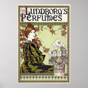 Art Nouveau 1894 Perfume Ad by Louis John Rhead Poster