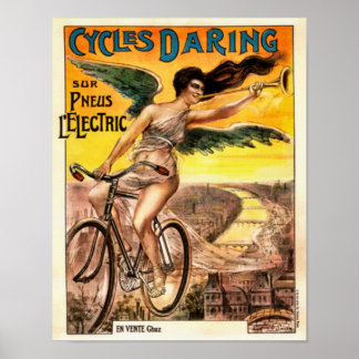 Art Nouveau 1920's Cycles Daring  Poster