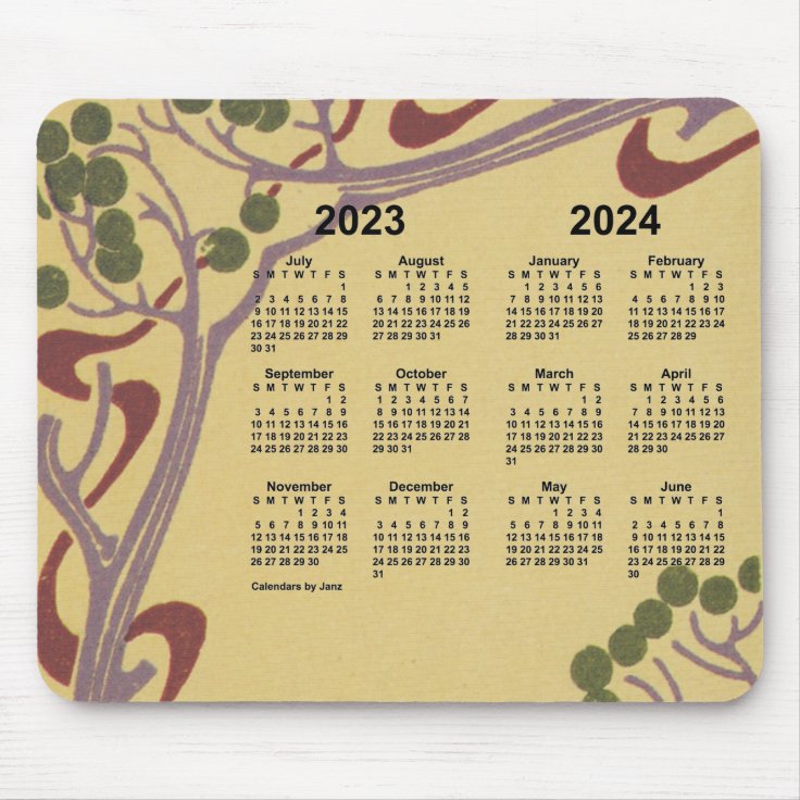 Art Nouveau 20232024 School Year Calendar by Janz Mouse Pad Zazzle