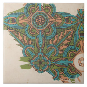 Art nouveau abstract art christopher dresser  ceramic tile