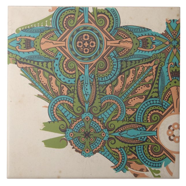 Art nouveau abstract art christopher dresser  ceramic tile (Front)