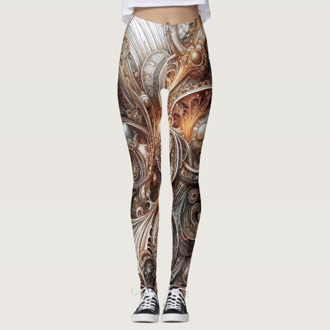 Art Nouveau Abstract Leggings (Front)