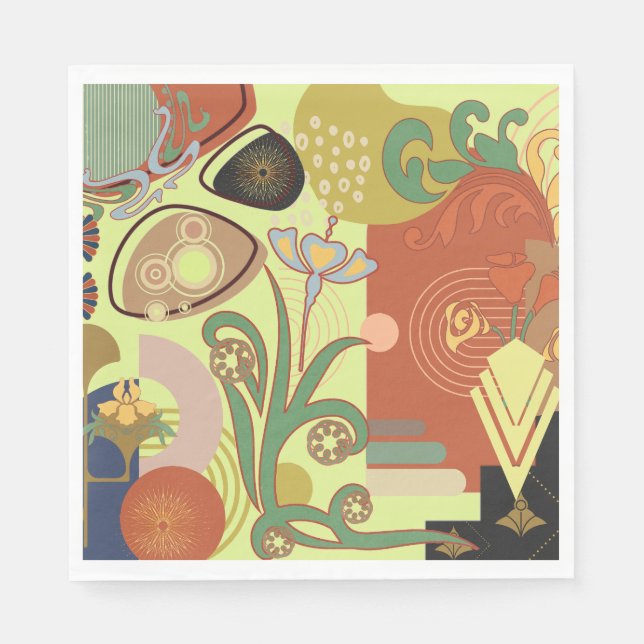 Art Nouveau Abstract Napkin (Front)
