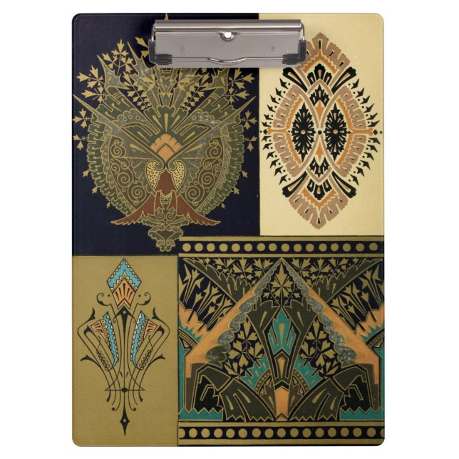 Art nouveau abstract pattern Christopher dresser Clipboard (Front)