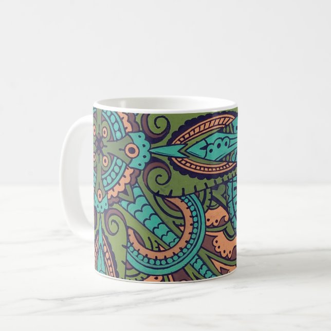 Art nouveau abstract pattern christopher dresser coffee mug (Front Left)