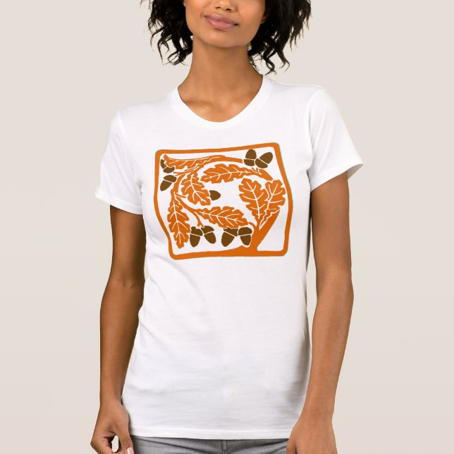 Art Nouveau Acorns and Oak Leaves T-Shirt (Front)