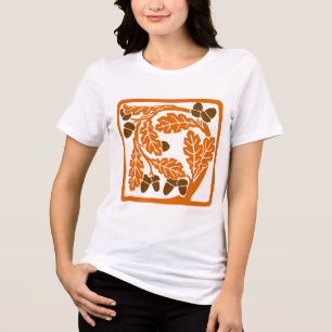 Art Nouveau Acorns and Oak Leaves Tri-Blend Shirt
