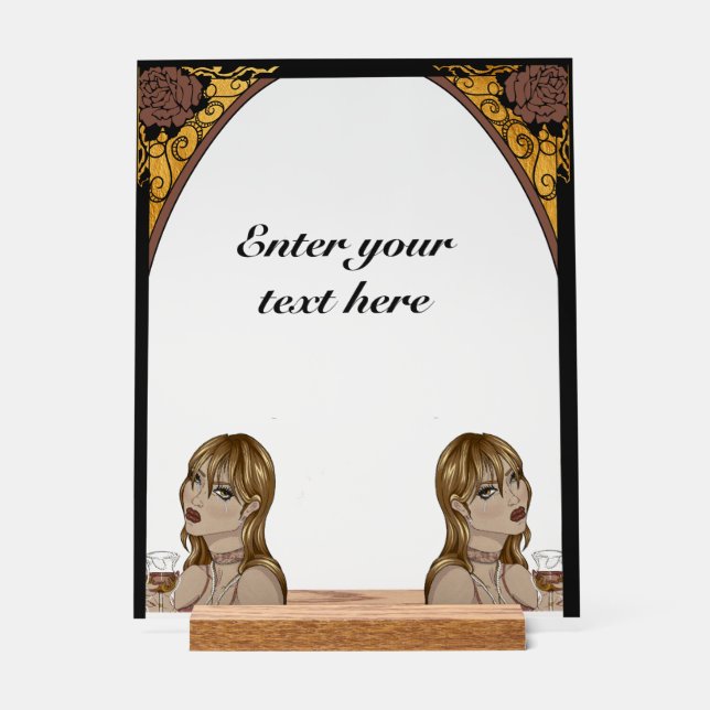 Art Nouveau Acrylic Sign (Front)