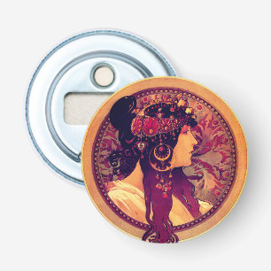 Art nouveau Alphonse Mucha Donna elegant woman Bottle Opener