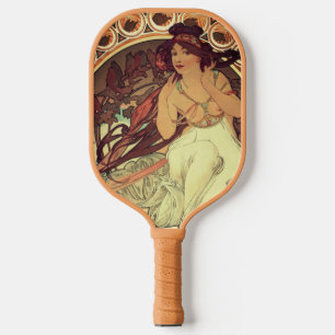Art nouveau Alphonse Mucha elegant music muse Pickleball Paddle