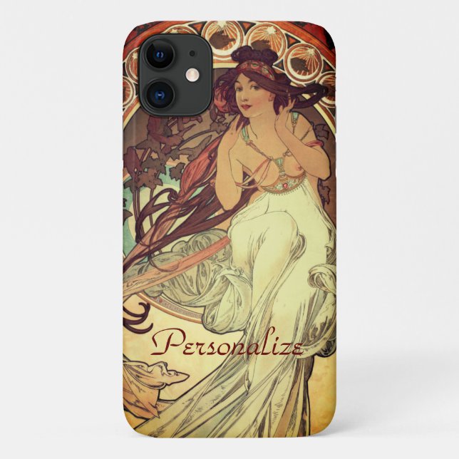 Art nouveau Alphonse Mucha elegant vintage woman  Case-Mate iPhone Case (Back)