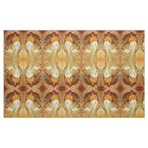Art nouveau Alphonse Mucha elegant vintage woman Fabric