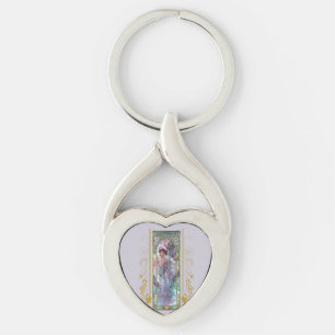 Art Nouveau Alphonse Mucha Evening Contemplation Key Ring