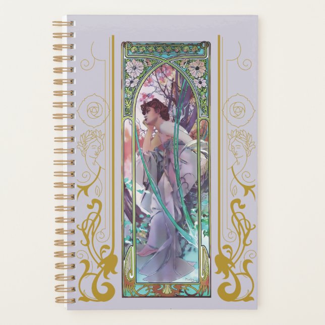 Art Nouveau Alphonse Mucha Evening Contemplation Planner (Front)