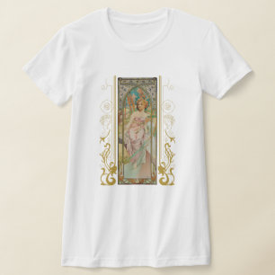 Art Nouveau Alphonse Mucha Evening Contemplation T-Shirt