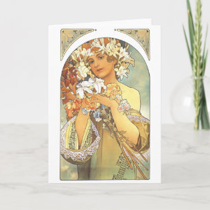 Art Nouveau - Alphonse Mucha "Flower" Card