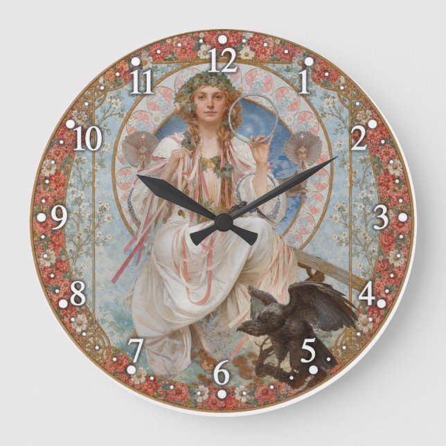 Art Nouveau - Alphonse Mucha Large Clock (Front)