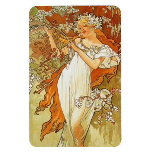 Art Nouveau Alphonse Mucha Spring Magnet