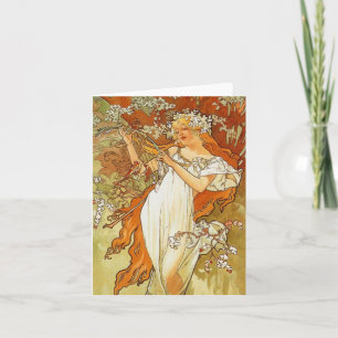Art Nouveau Alphonse Mucha Spring Note Card