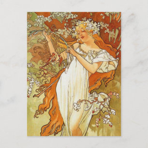 Art Nouveau Alphonse Mucha Spring Post Card