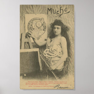 Art nouveau Alphonse mucha woman art model Poster