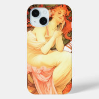 Art nouveau alphonse mucha woman floral perfume 