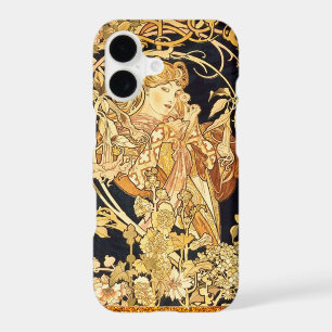 Art nouveau Alphonse Mucha woman with flowers