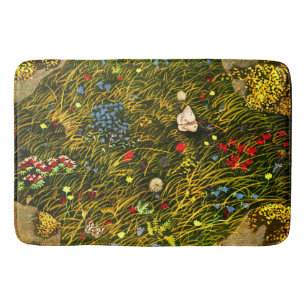 Art Nouveau Alpine Meadow  Bath Mat