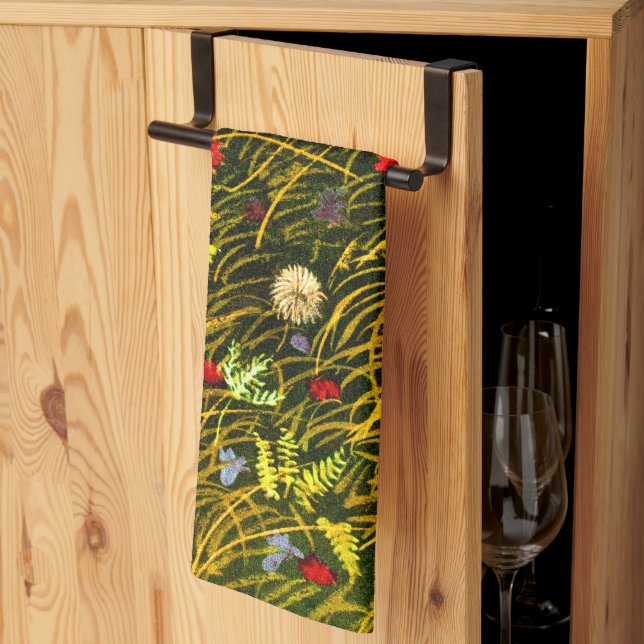 Art Nouveau Alpine Meadow  Tea Towel (Thirds Fold)