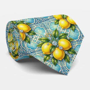 Art Nouveau Amalfi Lemon Mediterranean DIamonds  Tie