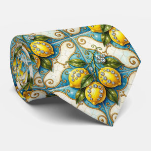 Art Nouveau Amalfi Lemon Mediterranean DIamonds Tie