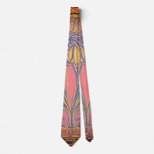 Art nouveau and Persian art- inspired digital art Tie