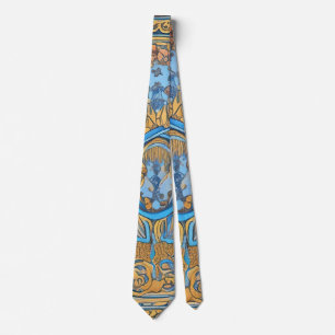 Art nouveau and Persian art- inspired digital art  Tie