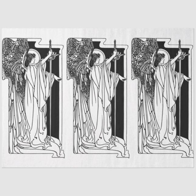 Art Nouveau Angel 15 Decoupage Tissue Paper (Front)