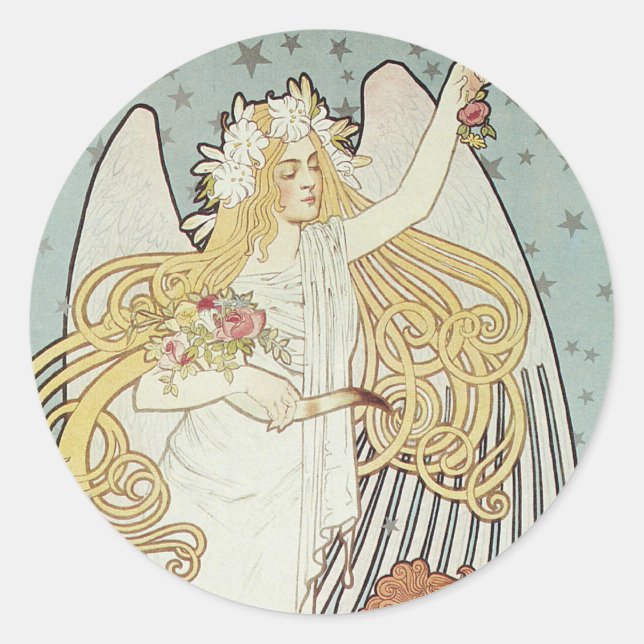 Art Nouveau Angel Stickers (Front)