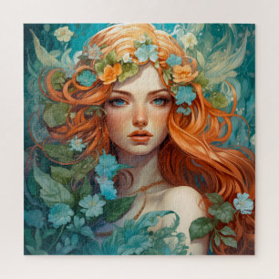 Art Nouveau Aos sí Fairy Jigsaw Puzzle