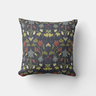Art Nouveau Aquilegia: Dark Floral Cushion