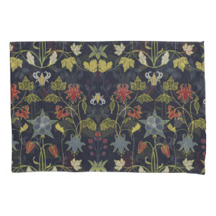 Art Nouveau Aquilegia: Dark Floral Pillowcase