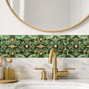 Art Nouveau /Art Deco Backsplash Gold Green Ceramic Tile
