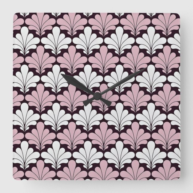 Art Nouveau, Art Deco, popular pattern Square Wall Clock (Front)