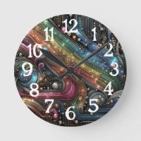 Art Nouveau Art Deco Rainbow Circuit Board