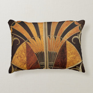 art Nouveau,art deco, vintage, multi wood colours, Decorative Cushion