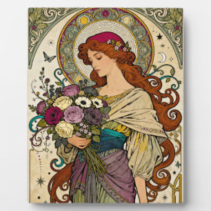 Art Nouveau Art with Easel Plaque