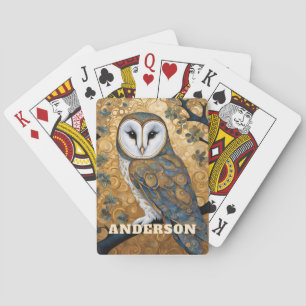 Art Nouveau Barn Owl Playing Cards