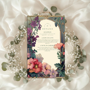 Art Nouveau Baroque Border Floral Wedding Enclosure Card