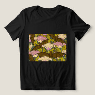 Art Nouveau Bats & Flowers Gothic Tri-Blend Shirt